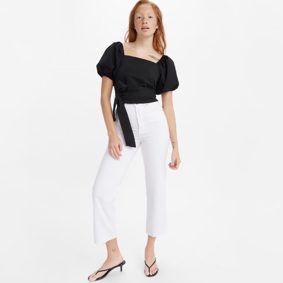 Levi’s Ribcage Straight Ankle Color Over Cloud - white NWT size 24 - Picture 2 of 12